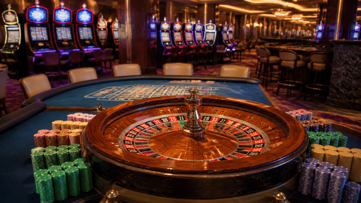 Casino non aams: cosa valutare prima di giocare Sala casino con roulette, slot e fiches