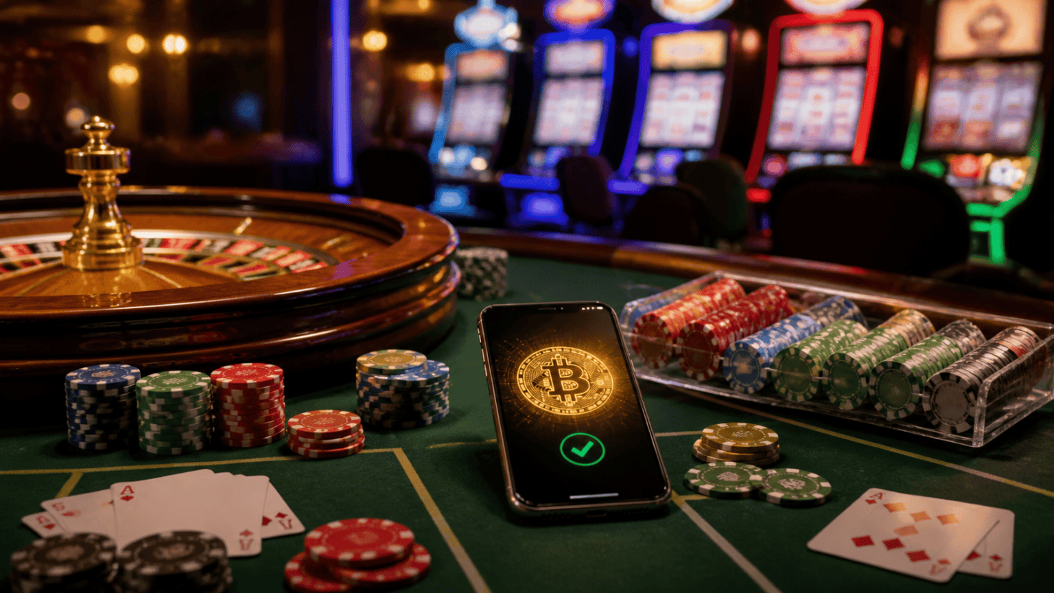 スポーツベット 日本のサービスを比較する方法とSlots Casinosを選ぶ際の注意点 Casino table with digital currency payment on a phone