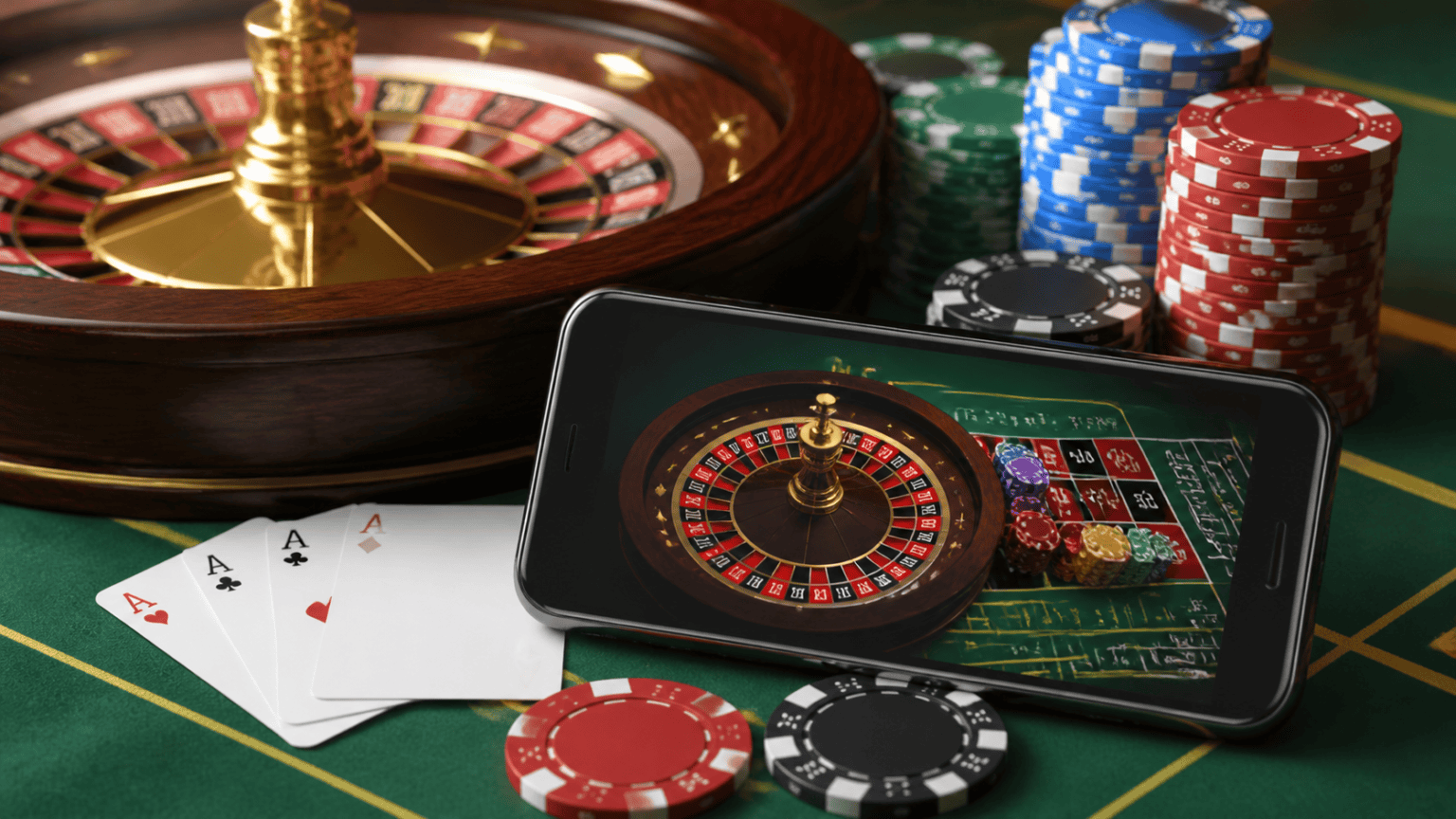 Online Casino Singapore: What Players Should Know Before They Start Casino gaming scene with roulette, cards, and a phone showing an online casino